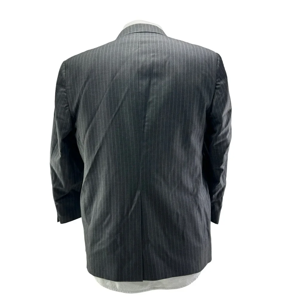 Hickey Freeman Gray w/ Blue‎ & Orange Stripe Full Suit Mens Size 42S 38X26 +2